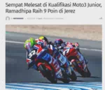 Sempat Melesat di Kualifikasi Moto3 Junior, Ramadhipa Raih 9 Poin di Jerez