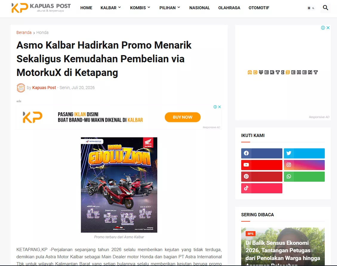 Asmo Kalbar Hadirkan Promo Menarik Sekaligus Kemudahan Pembelian via MotorkuX di Ketapang