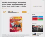 Rayakan Oktober dengan Halofest Bagi Warga Sintang, Astra Motor Kalbar Beri Promo Motor Honda Hingga 31 Oktober