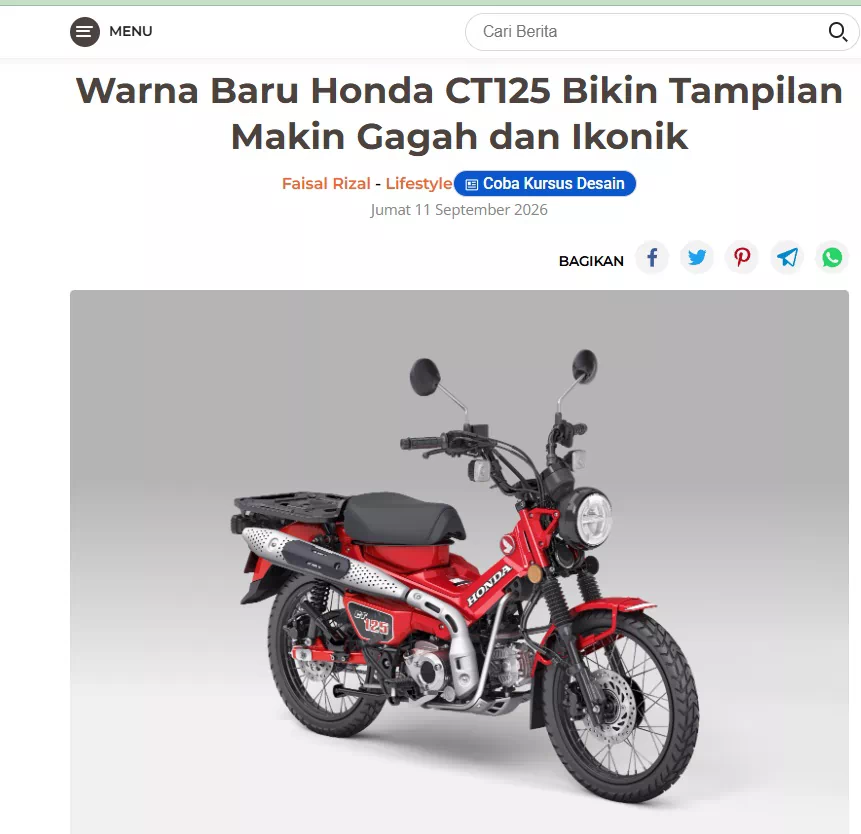 Warna Baru Honda CT125 Bikin Tampilan Makin Gagah dan Ikonik