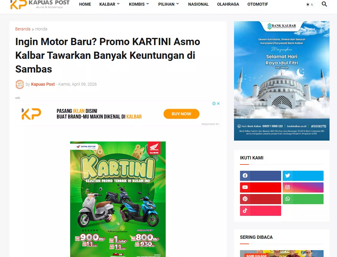 Ingin Motor Baru? Promo KARTINI Asmo Kalbar Tawarkan Banyak Keuntungan di Sambas