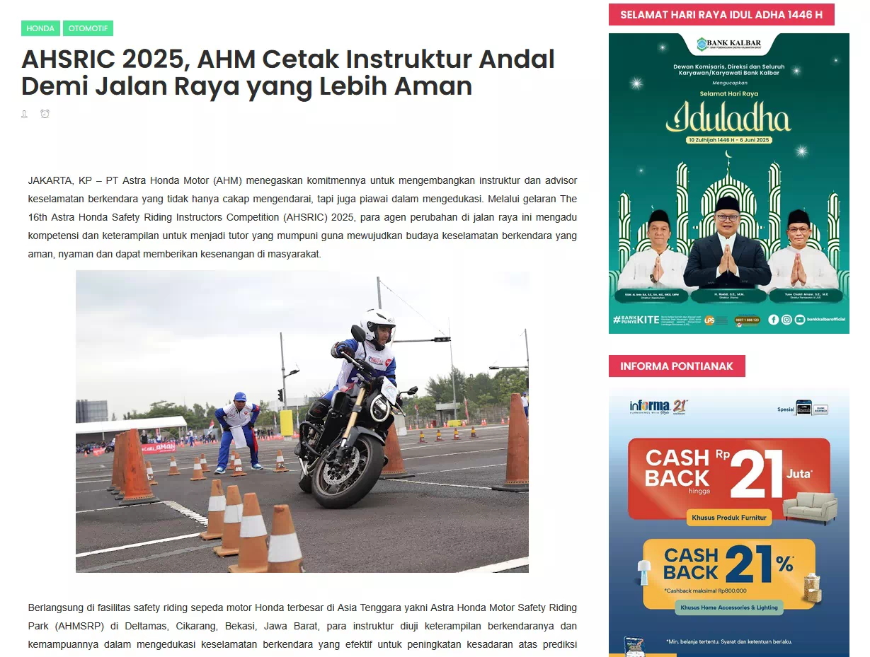 AHSRIC 2025, AHM Cetak Instruktur Andal Demi Jalan Raya yang Lebih Aman
