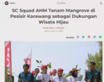 SC Squad AHM Tanam Mangrove di Pesisir Karawang sebagai Dukungan Wisata Hijau