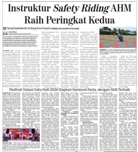 Instruktur Safety Riding AHM Raih Peringkat Kedua, Tampil Spektakuler di Ajang Asia-Oceania Safety Innovative Concept