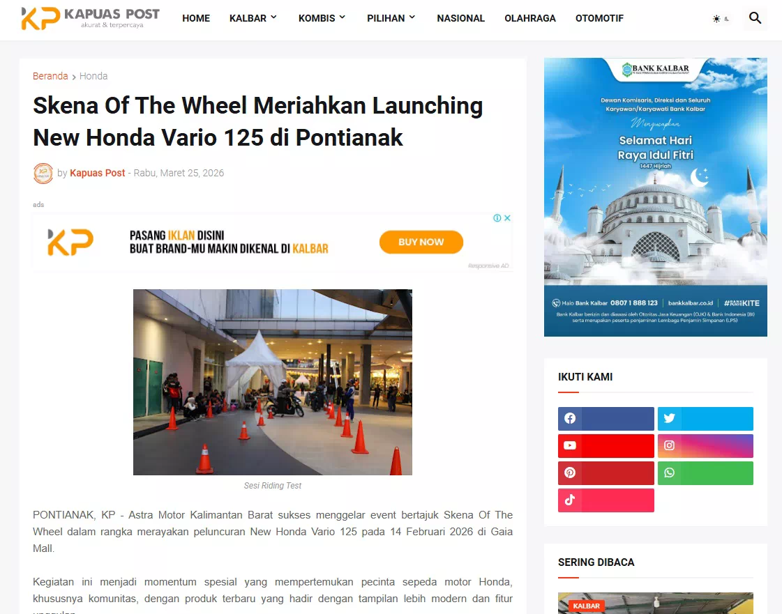 Skena Of The Wheel Meriahkan Launching New Honda Vario 125 di Pontianak