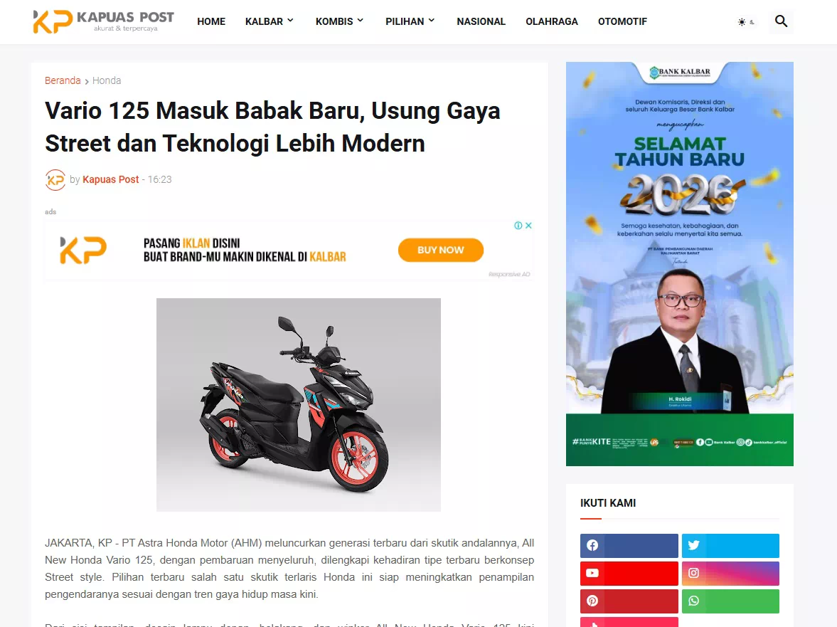 Vario 125 Masuk Babak Baru, Usung Gaya Street dan Teknologi Lebih Modern
