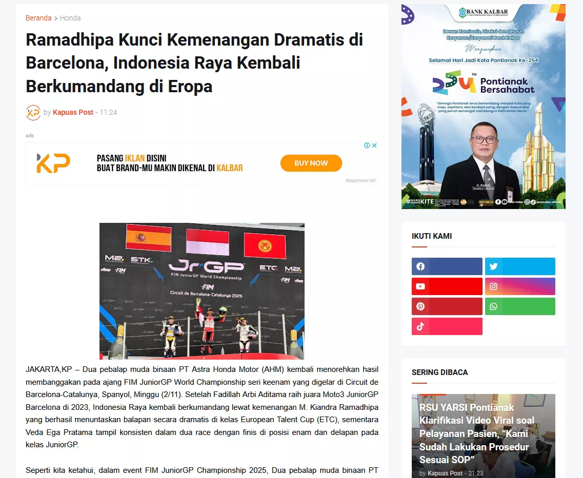 Ramadhipa Kunci Kemenangan Dramatis di Barcelona, Indonesia Raya Kembali Berkumandang di Eropa