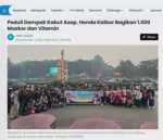 Peduli Dampak Kabut Asap, Honda Kalbar Bagikan 1.000 Masker dan Vitamin