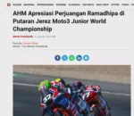 AHM Apresiasi Perjuangan Ramadhipa di Putaran Jerez Moto3 Junior World Championship