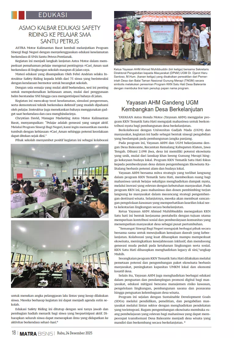 Yayasan AHM Gandeng UGM Kembangkan Desa Berkelanjutan