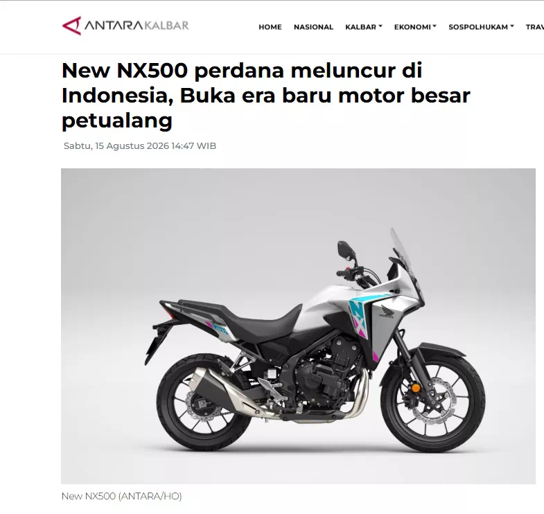 New NX500 perdana meluncur di Indonesia, Buka era baru motor besar petualang