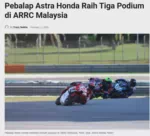 Pebalap Astra Honda Raih Tiga Podium di ARRC Malaysia