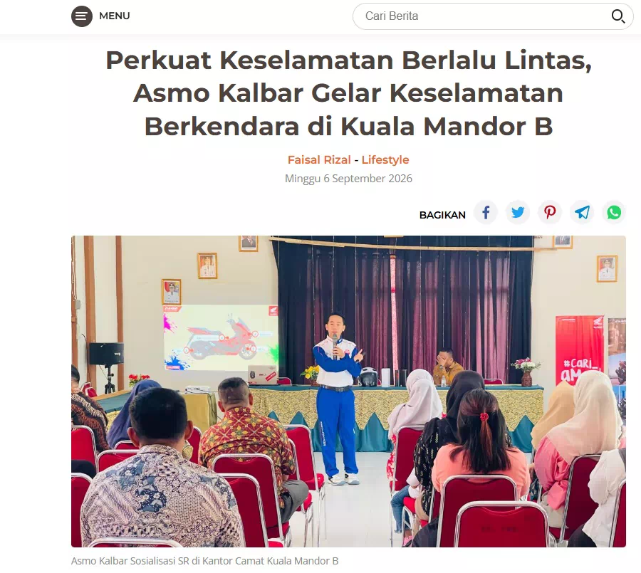 Asmo Kalbar Sosialisasi SR di Kantor Camat Kuala Mandor B