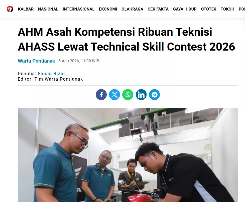 AHM Asah Kompetensi Ribuan Teknisi AHASS Lewat Technical Skill Contest 2026