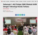 Sebanyak 1.462 Pelajar SMK Dibekali AHM dengan Teknologi Honda Terbaru