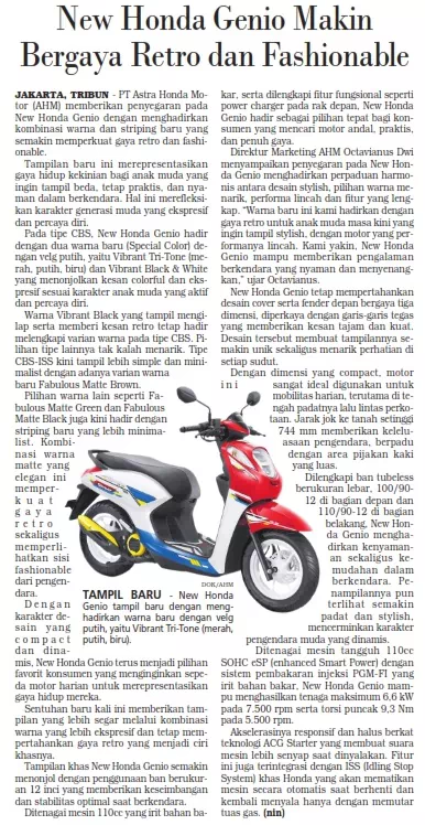New Honda Genio Makin Bergaya Retro dan Fashionable