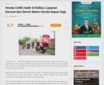Honda CARE Hadir di Kalbar, Layanan Darurat dan Servis Motor Honda Kapan Saja