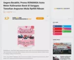 Segera Berakhir, Promo ROMANSA Astra Motor Kalimantan Barat di Sanggau Tawarkan Angsuran Mulai Rp900 Ribuan