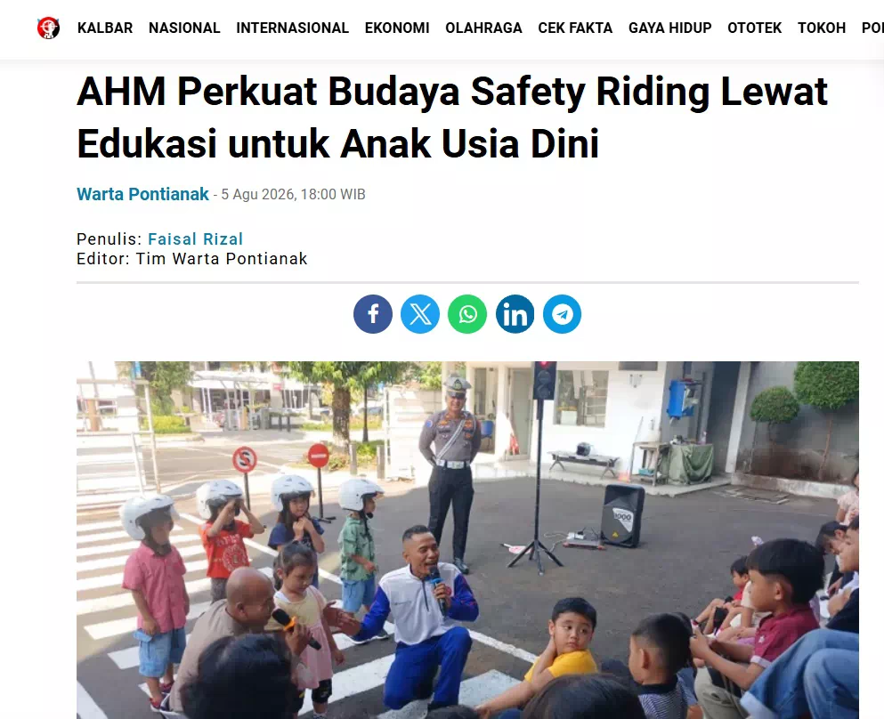 AHM Perkuat Budaya Safety Riding Lewat Edukasi untuk Anak Usia Dini