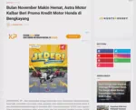Bulan November Makin Hemat, Astra Motor Kalbar Beri Promo Kredit Motor Honda di Bengkayang
