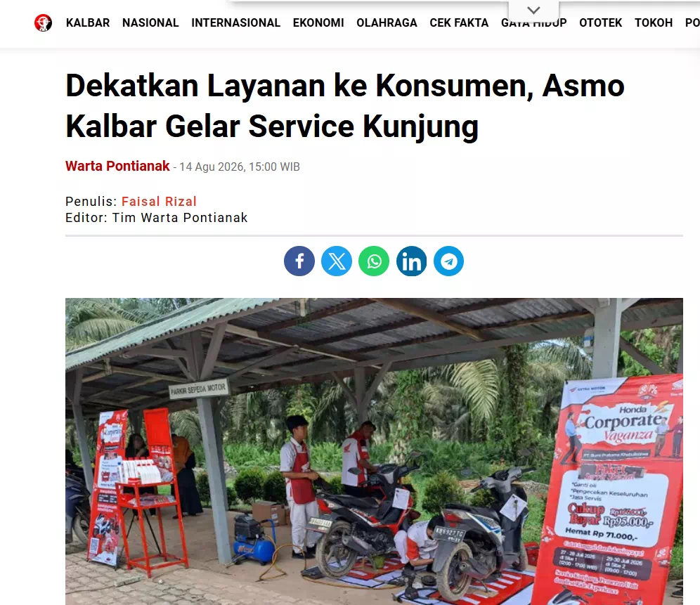 Dekatkan Layanan ke Konsumen, Asmo Kalbar Gelar Service Kunjung