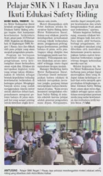 Pelajar SMK N 1 Rasau Jaya Ikuti Edukasi Safety Riding