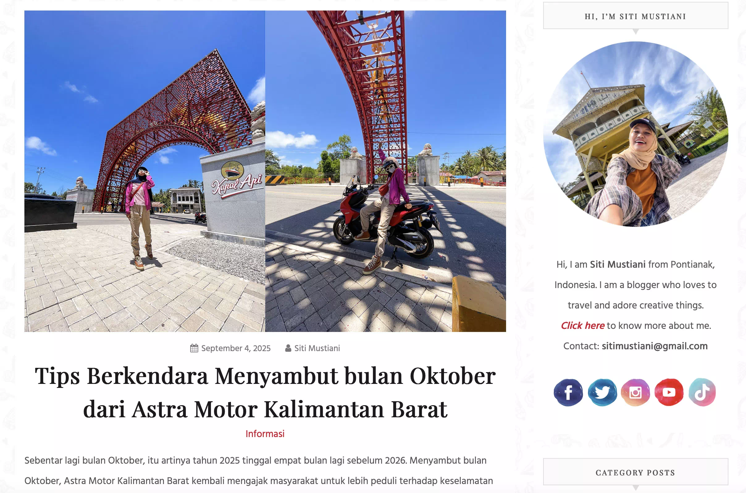 Tips Berkendara Menyambut bulan Oktober dari Astra Motor Kalimantan Barat