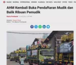 AHM Kembali Buka Pendaftaran Mudik dan Balik Ribuan Pemudik