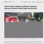 Astra Motor Kalbar hadirkan layanan darurat Honda CARE bagi konsumen
