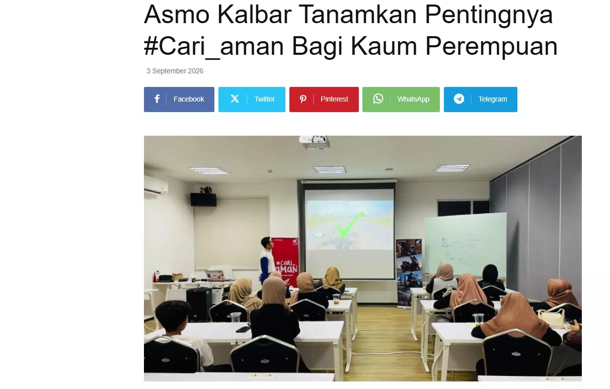 Asmo Kalbar Tanamkan Pentingnya #Cari_aman Bagi Kaum Perempuan