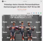 Pebalap Astra Honda Persembahkan Kemenangan di Momen HUT RI ke-80