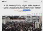 CSR Bareng Vario Night Ride Perkuat Solidaritas Komunitas Honda di Kalbar