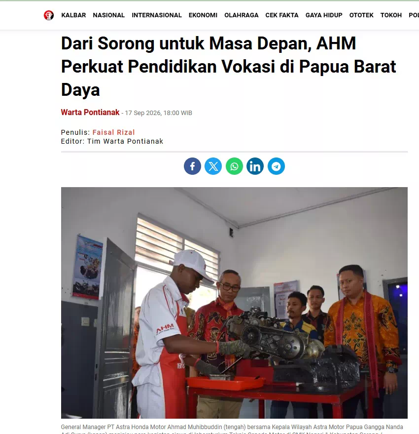 Dari Sorong untuk Masa Depan, AHM Perkuat Pendidikan Vokasi di Papua Barat Daya