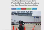 Tips Aman Berboncengan Serta Prediksi Bahaya di Jalan Berlubang dan Jalur Sempit dari Asmo Kalbar