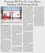Perayaan HUT ke-56, Astra Motor Salurkan 560 Kantong Darah