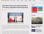 Astra Motor Gelar Donor Darah Serentak di 12 Provinsi, Kumpulkan 560 Kantong Darah