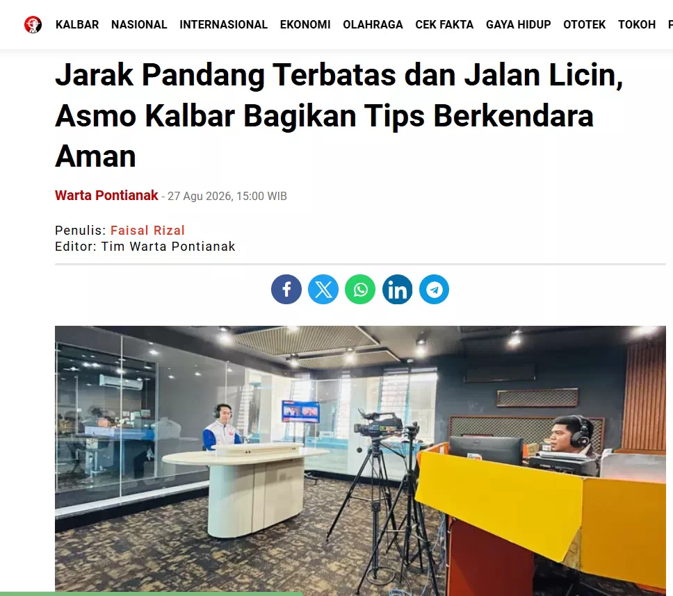 Jarak Pandang Terbatas dan Jalan Licin, Asmo Kalbar Bagikan Tips Berkendara Aman
