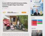 Honda CARE Permudah Konsumen Kalbar, Layanan Bengkel Siaga Tanpa Biaya Tambahan