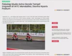 Pebalap Muda Astra Honda Tampil Impresif di IATC Mandalika, Davino Nyaris Podium