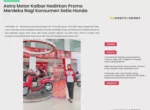 Astra Motor Kalbar Hadirkan Promo Merdeka Bagi Konsumen Setia Honda