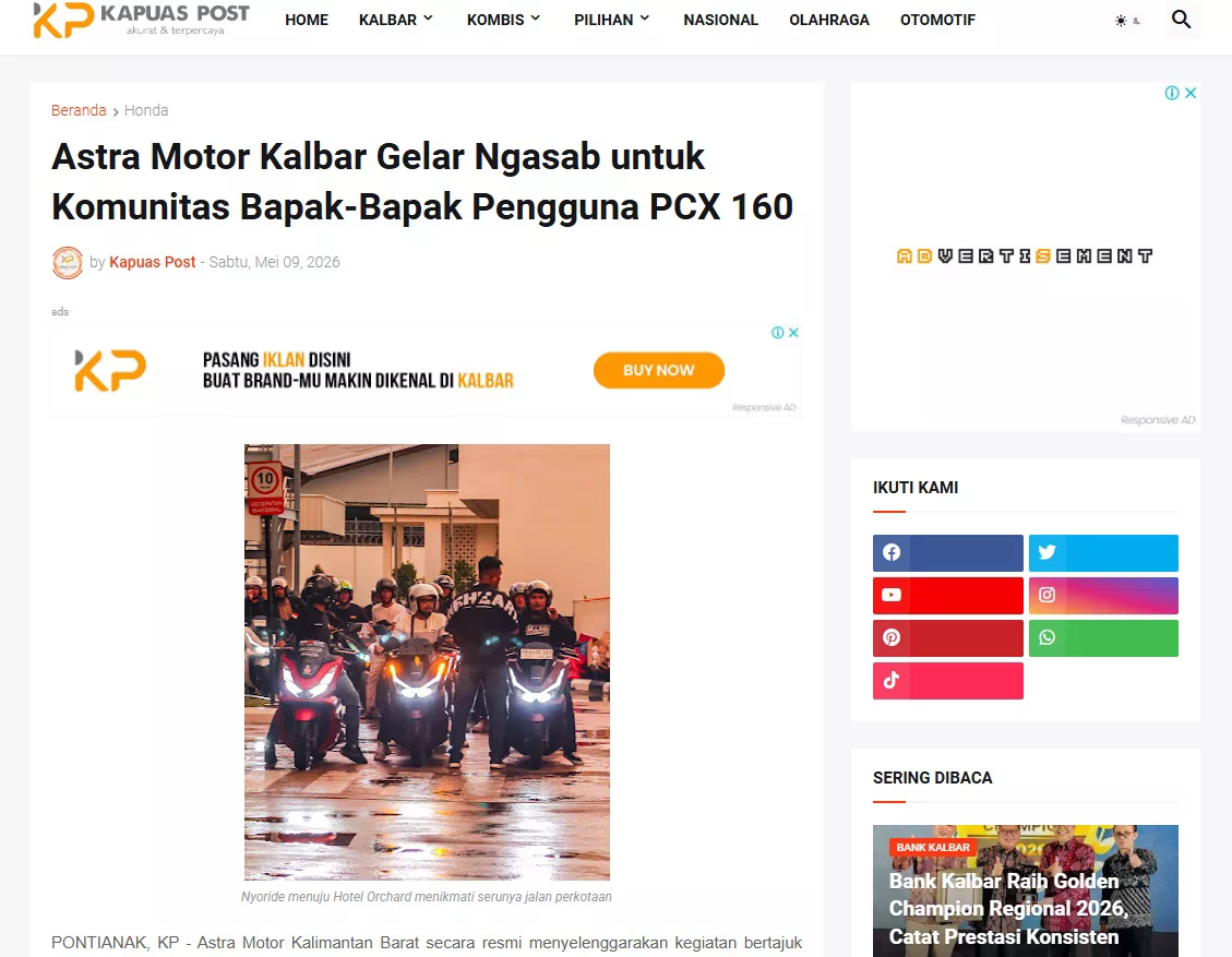 Astra Motor Kalbar Gelar Ngasab untuk Komunitas Bapak-Bapak Pengguna PCX 160