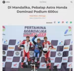 Di Mandalika, Pebalap Astra Honda Dominasi Podium 600cc