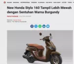 New Honda Stylo 160 Tampil Lebih Mewah dengan Sentuhan Warna Burgundy