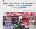 Honda EvoluZion Juli 2026, Asmo Kalbar Tawarkan DP Mulai Rp800 Ribu