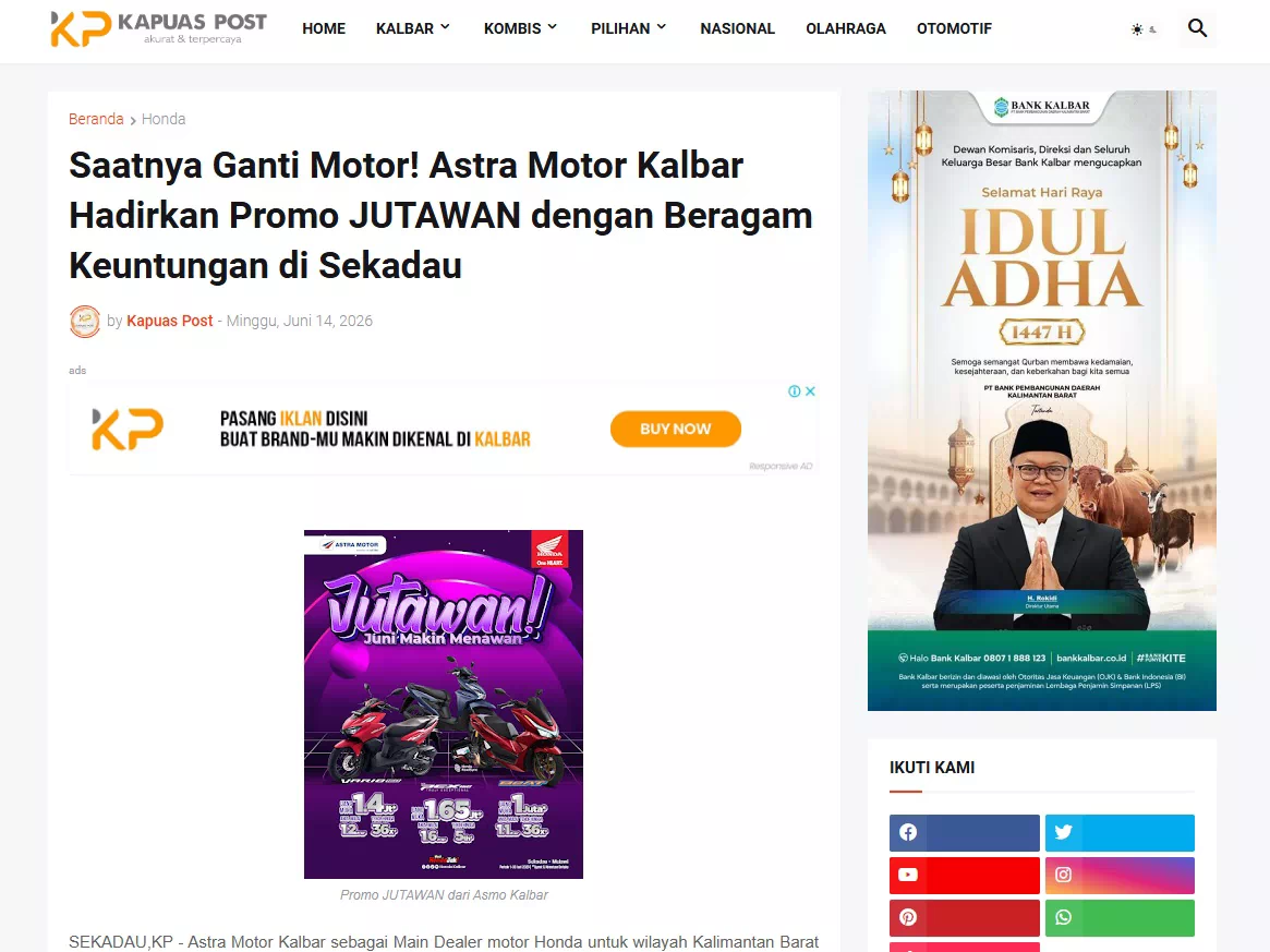 Saatnya Ganti Motor! Astra Motor Kalbar Hadirkan Promo JUTAWAN dengan Beragam Keuntungan di Sekadau