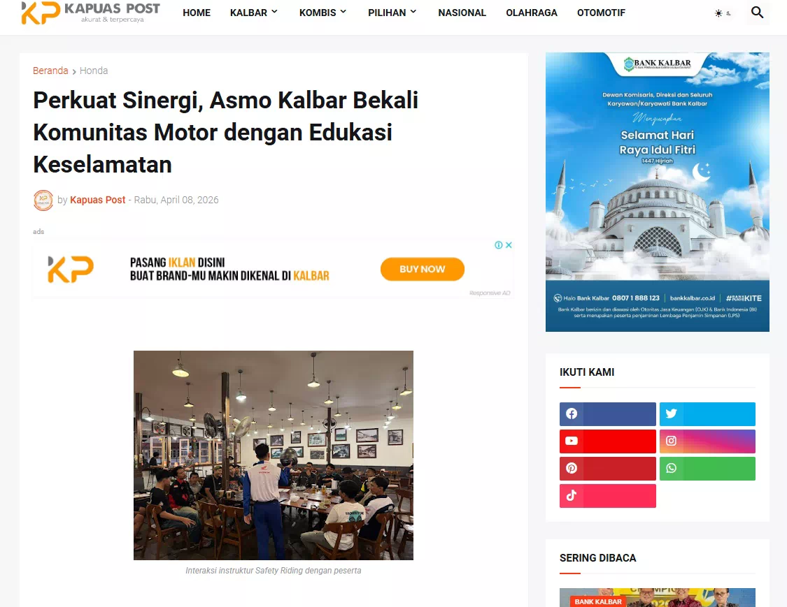 Perkuat Sinergi, Asmo Kalbar Bekali Komunitas Motor dengan Edukasi Keselamatan