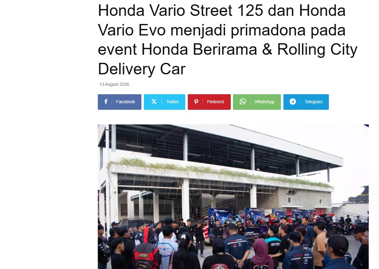 Honda Vario Street 125 dan Honda Vario Evo menjadi primadona pada event Honda Berirama & Rolling City Delivery Car