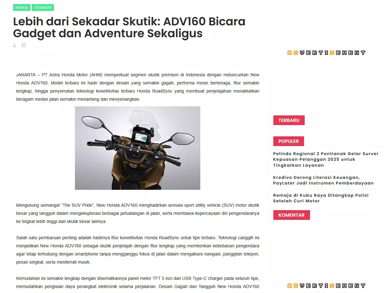 Lebih dari Sekadar Skutik: ADV160 Bicara Gadget dan Adventure Sekaligus