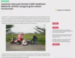 Layanan Darurat Honda CARE Hadirkan Mekanik AHASS Langsung ke Lokasi Konsumen