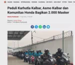 Peduli Karhutla Kalbar, Asmo Kalbar dan Komunitas Honda Bagikan 2.000 Masker